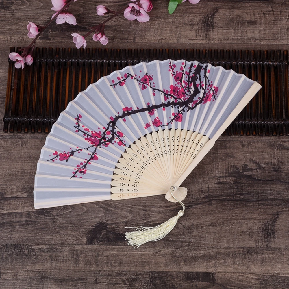 Summer Vintage Chinese Folding Fan Japanese Plum Blossom Tassel Silk Bamboo Hand Held Fan Wedding Party Dancing Decor Gift 10 pc
Summer Vintage Chinese Folding Fan Japanese Plum Blossom Tassel Silk Bamboo Hand Held Fan Wedding Party Dancing Decor Gift 10 pc