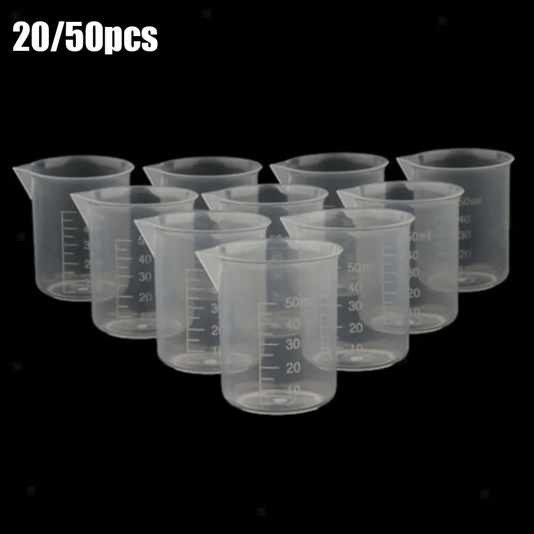 20pcs 50ml Measuring Cup Multi-purpose Plastic Graduated Cup Light Weight Kitchen Laboratories Beaker Outdoor Cooking Supplies
20pcs 50ml Measuring Cup Multi-purpose Plastic Graduated Cup Light Weight Kitchen Laboratories Beaker Outdoor Cooking Supplies