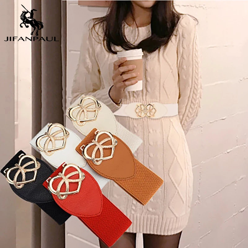 JIFANPAUL new style wide belt love buckle ladies fashion Korean dress decorated waist elastic belt simple Fashion womans belt
JIFANPAUL new style wide belt love buckle ladies fashion Korean dress decorated waist elastic belt simple Fashion womans belt