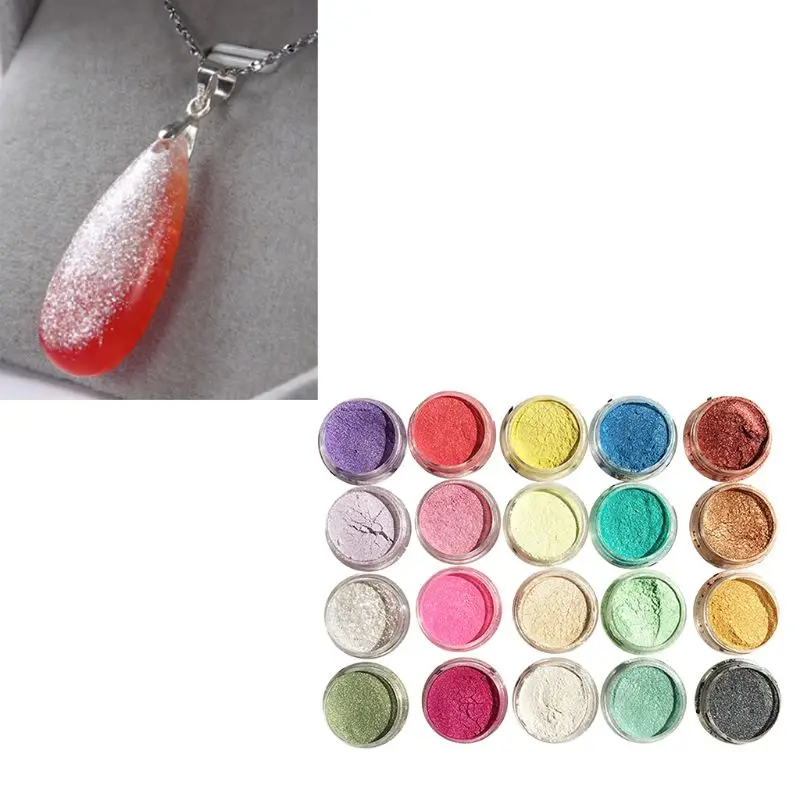 20 Pcs/set Pearlescent Powder Manual DIY Jewelry Filler Crystal Mud Epoxy Resin Color Dye Pigment M2EA
20 Pcs/set Pearlescent Powder Manual DIY Jewelry Filler Crystal Mud Epoxy Resin Color Dye Pigment M2EA