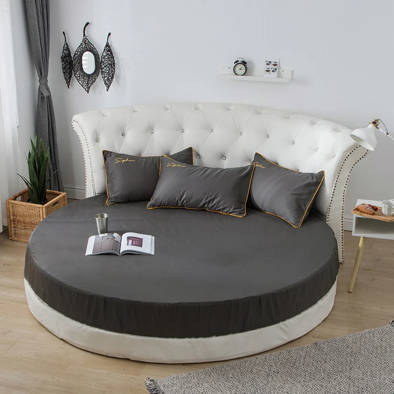 Cotton Fitted Sheet with Elastic Bands Bed Linen for Round Mattress Cover Solid Color Single Queen Size Black White Bedspread
Cotton Fitted Sheet with Elastic Bands Bed Linen for Round Mattress Cover Solid Color Single Queen Size Black White Bedspread