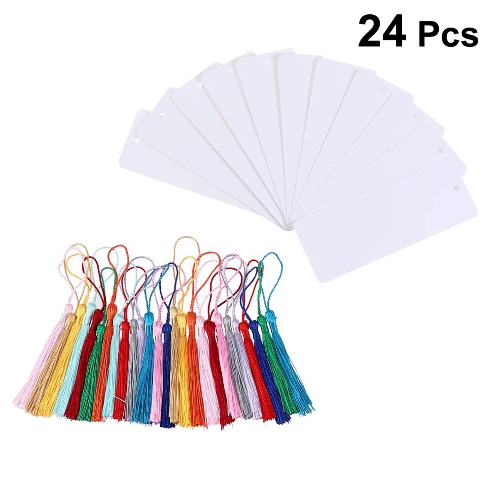 24pcs Paper Blank Bookmarks with Tassel Cardstock for DIY Projects Gifts Tags School Supply Party Favor (White)
24pcs Paper Blank Bookmarks with Tassel Cardstock for DIY Projects Gifts Tags School Supply Party Favor (White)
