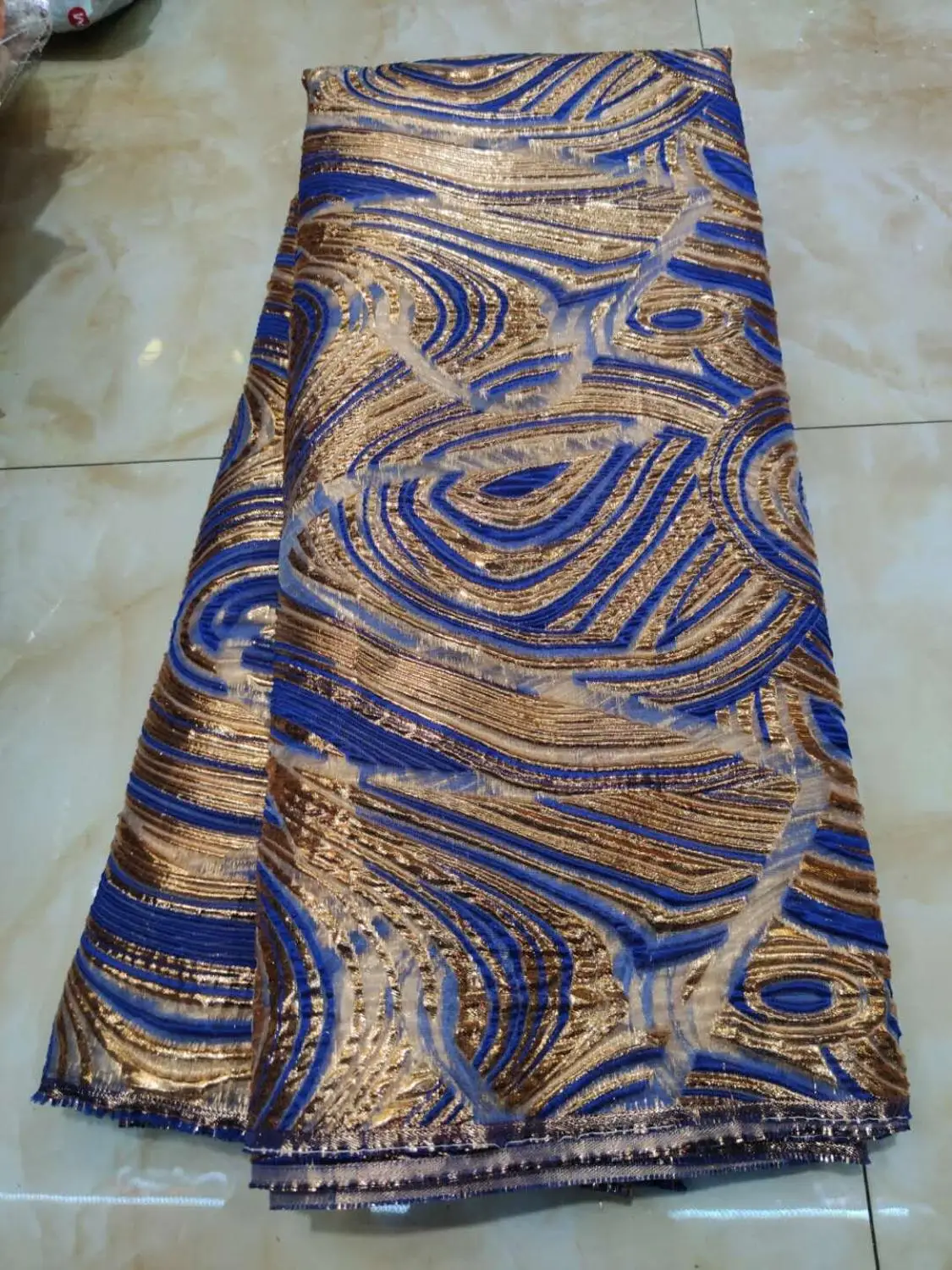 Blue /Gold New Arrival African Brocade Lace Fabric High Quality Nigerian Lace Material African Jacquard Lace Fabric For Dresses
Blue /Gold New Arrival African Brocade Lace Fabric High Quality Nigerian Lace Material African Jacquard Lace Fabric For Dresses