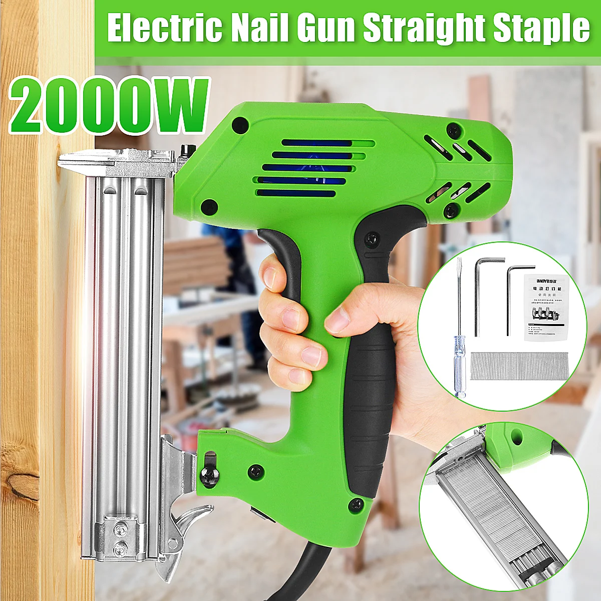 2000W Electric Straight Nail Gun 2 in 1 Framing Tacker Eletric Nails Gun 220V Electric Power Tools U-Shaped Straight Nail Gun
2000W Electric Straight Nail Gun 2 in 1 Framing Tacker Eletric Nails Gun 220V Electric Power Tools U-Shaped Straight Nail Gun