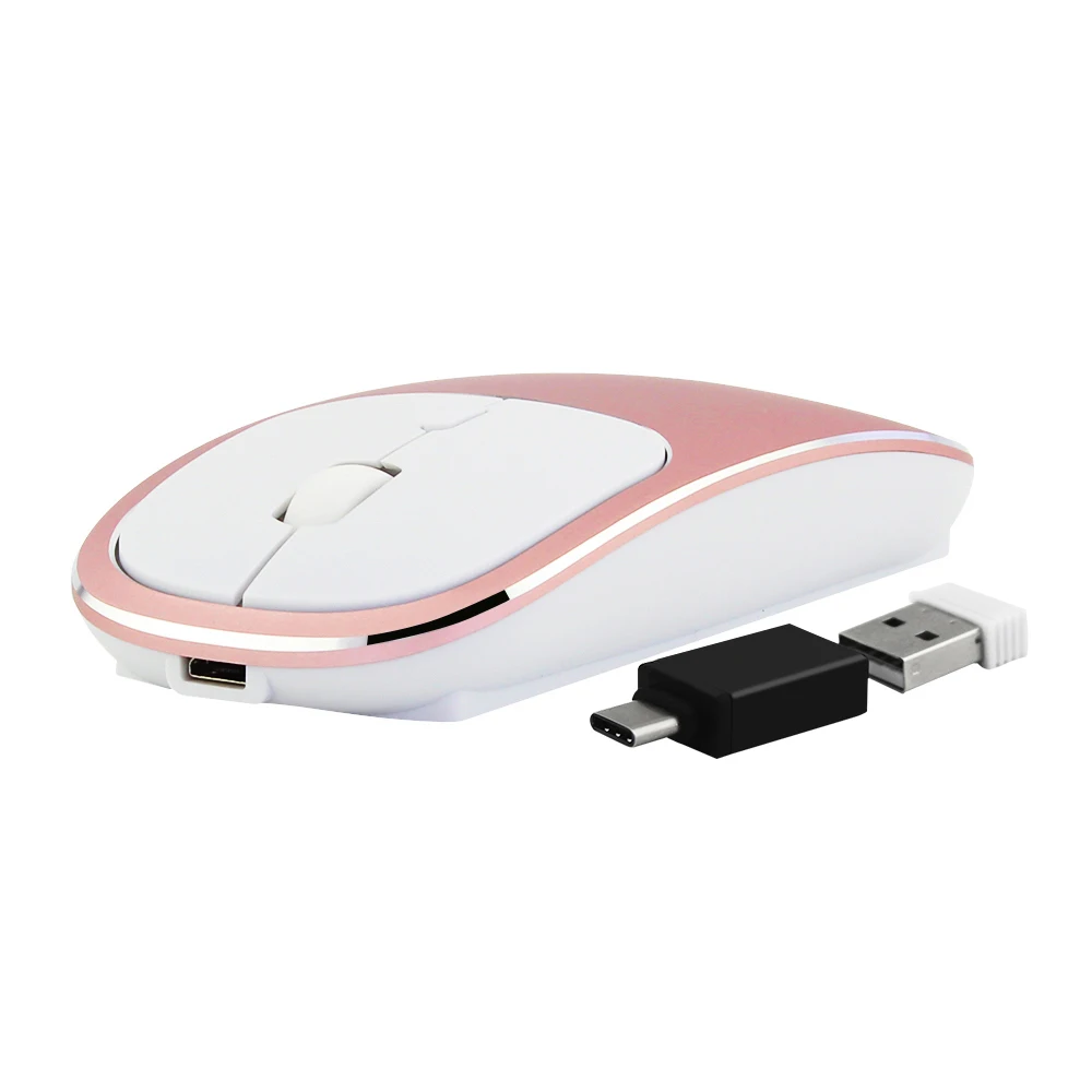 2.4G Wireless Mouse Rechargeable Silent Ultra-Thin Mause 1600 DPI Aluminum Alloy Optical Mice With Type-C Adapter For Laptop PC
2.4G Wireless Mouse Rechargeable Silent Ultra-Thin Mause 1600 DPI Aluminum Alloy Optical Mice With Type-C Adapter For Laptop PC
