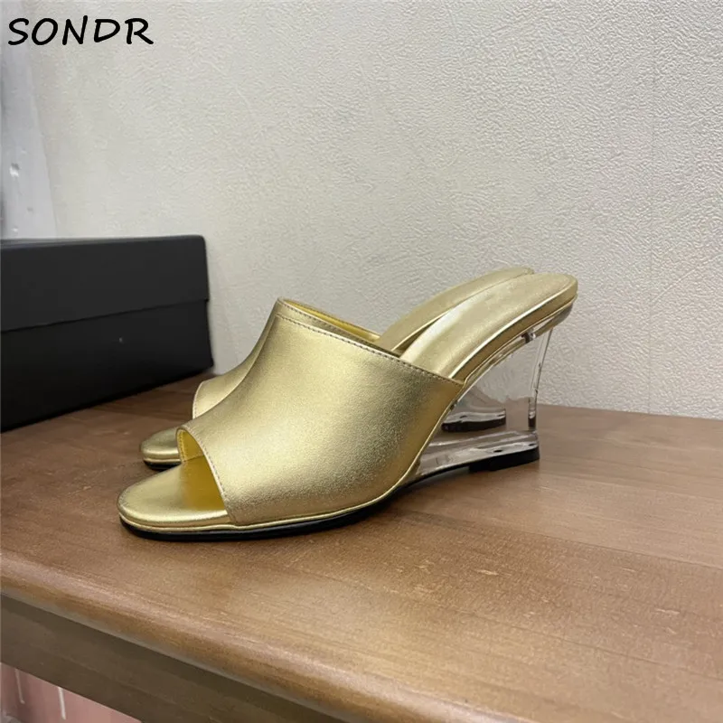Fashion Summer Crystal Wedges Heels Women Slippers Luxury Designer Genuine Leather Gladiator Sandals Runway Outdoor Shoes Woman
Fashion Summer Crystal Wedges Heels Women Slippers Luxury Designer Genuine Leather Gladiator Sandals Runway Outdoor Shoes Woman