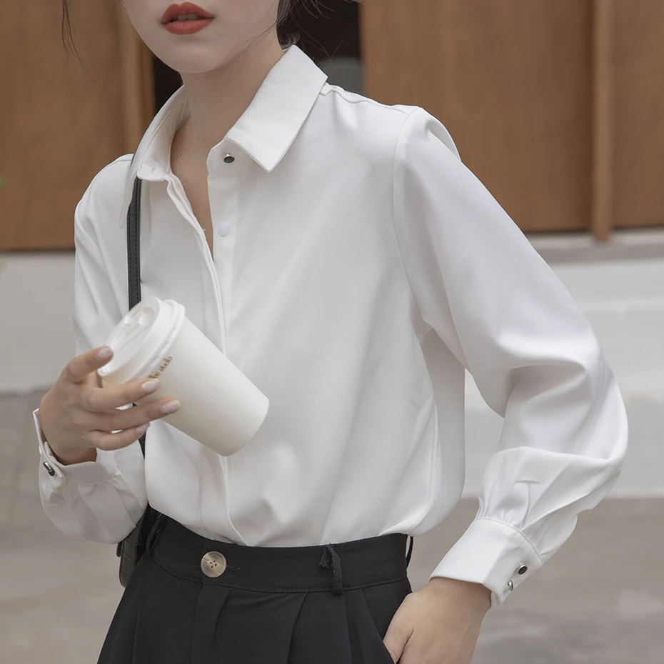 OL Style Women White Shirts Turn-Down Collar Blouse Tops Elegant Workwear Female Blusas Single-Breasted Invisiable Button Shirts
OL Style Women White Shirts Turn-Down Collar Blouse Tops Elegant Workwear Female Blusas Single-Breasted Invisiable Button Shirts
