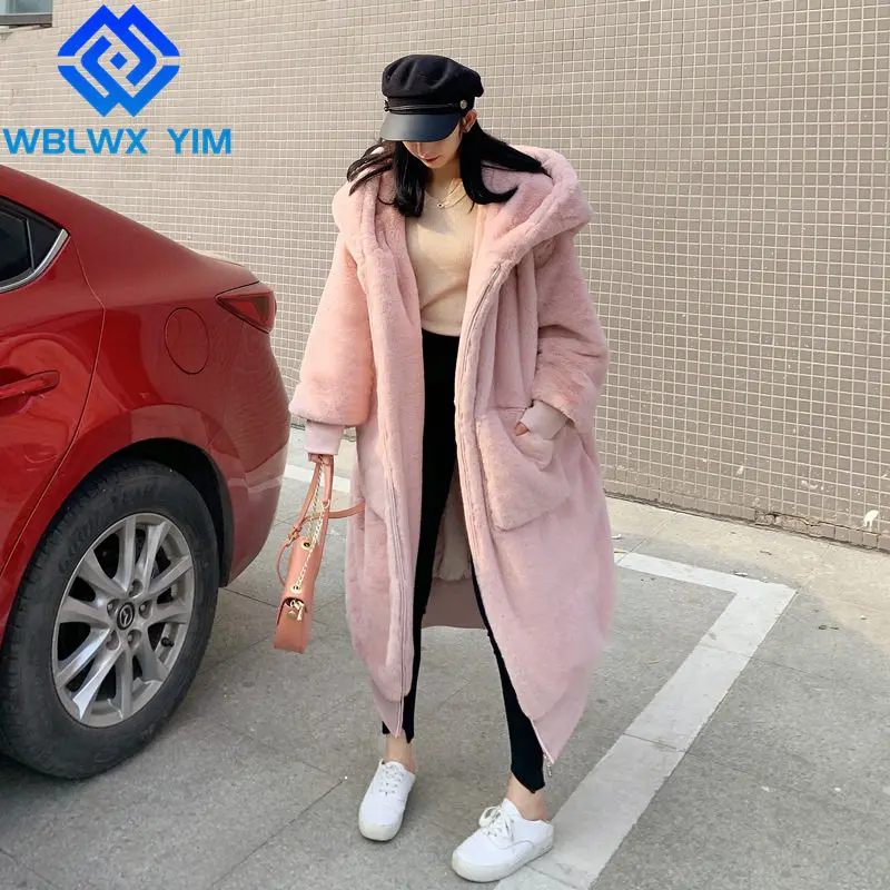 Faux Rex Rabbit Fur Jacket Women High Quality Winter Coat Fashion Hooded Faux Fur Coat Thick Warm Loose Long Plush Coats Female 
Faux Rex Rabbit Fur Jacket Women High Quality Winter Coat Fashion Hooded Faux Fur Coat Thick Warm Loose Long Plush Coats Female
