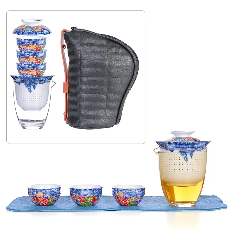 Ceramic Travel tea set Portable bag-type car travel cup Quick drink cup one pot two cups
Ceramic Travel tea set Portable bag-type car travel cup Quick drink cup one pot two cups