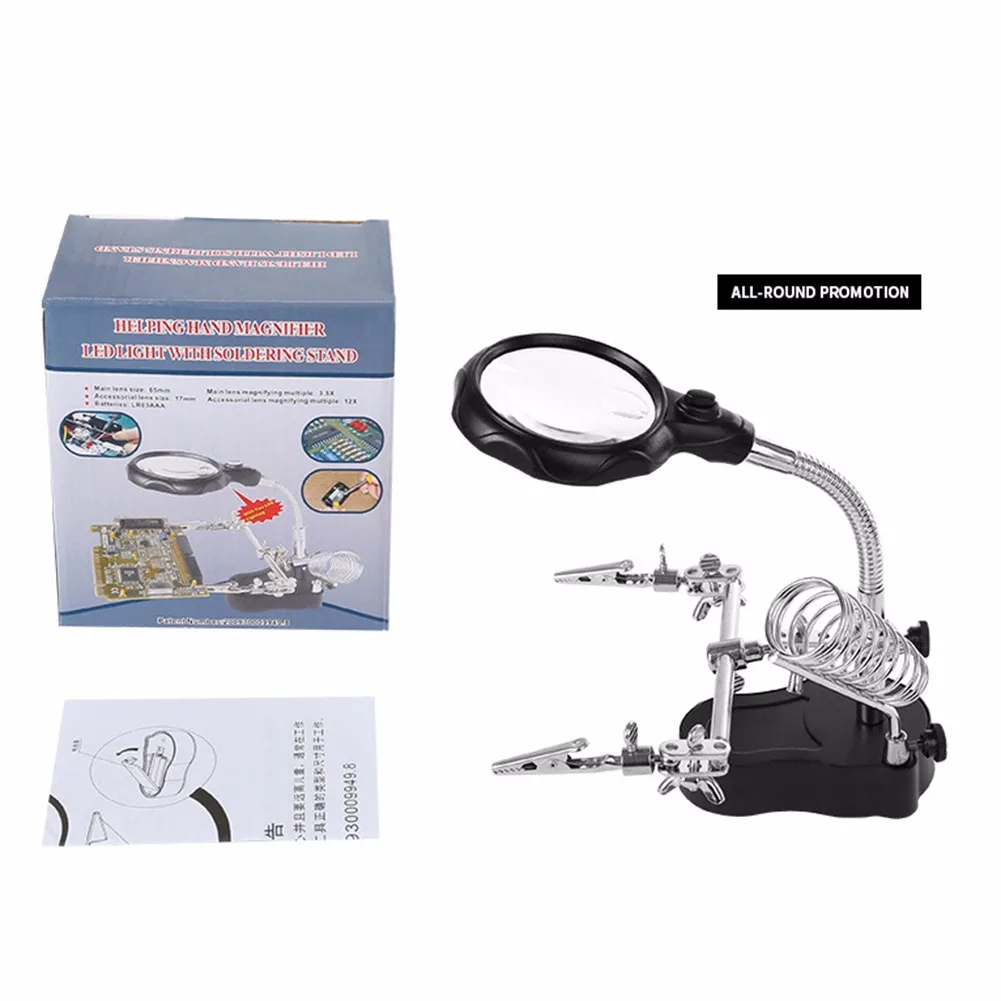 Welding Station LED Light Auxiliary Clip 3.5X-12X Magnifying Soldering Iron Glass Clip Dual Bracket Magnifier
Welding Station LED Light Auxiliary Clip 3.5X-12X Magnifying Soldering Iron Glass Clip Dual Bracket Magnifier