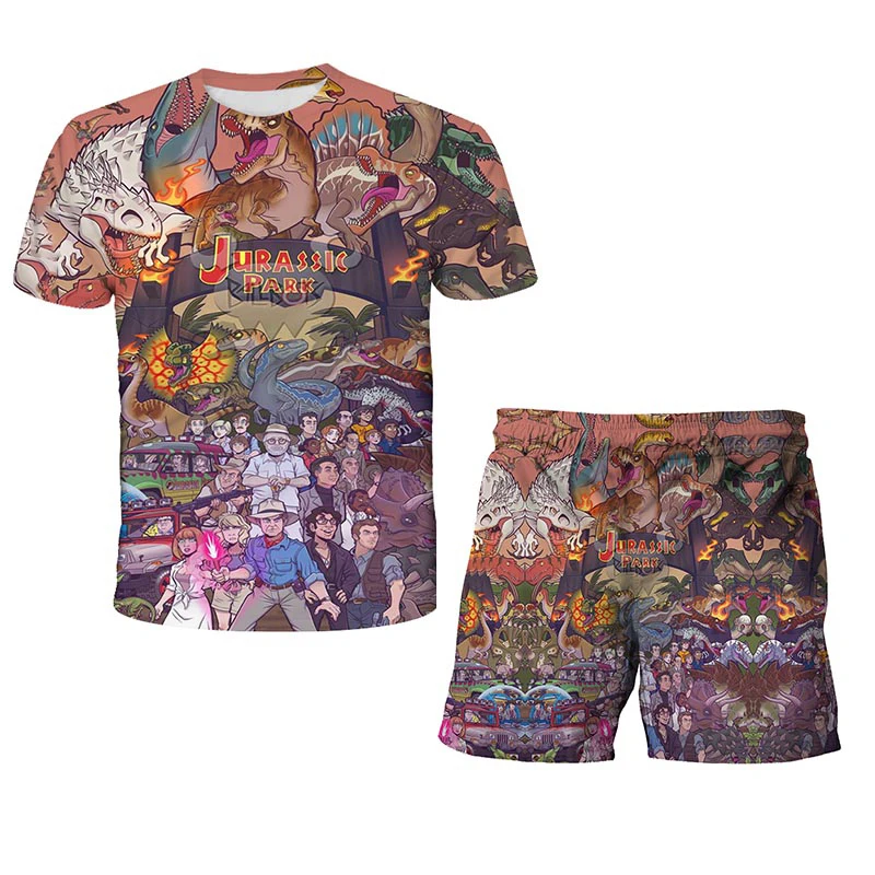 Cartoon Dinosaur T-shirt Printed Jurassic Park Boys Shorts Sets Kids Clothes Girls Tops +Shorts 2pcs Sets Sports Suit Kawaii
Cartoon Dinosaur T-shirt Printed Jurassic Park Boys Shorts Sets Kids Clothes Girls Tops +Shorts 2pcs Sets Sports Suit Kawaii