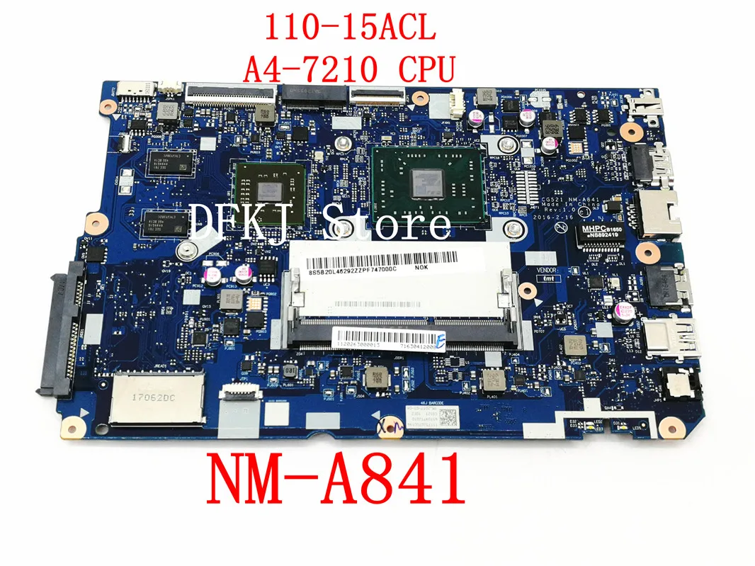 CG521 NM-A841 материнская плата для Lenovo 110-15ACL, материнская плата для ноутбука, центральный процессор, DDR3 100%, тестовая работа 5B20L46292, бесплатная дост...
CG521 NM-A841 материнская плата для Lenovo 110-15ACL, материнская плата для ноутбука, центральный процессор, DDR3 100%, тестовая работа 5B20L46292, бесплатная дост...