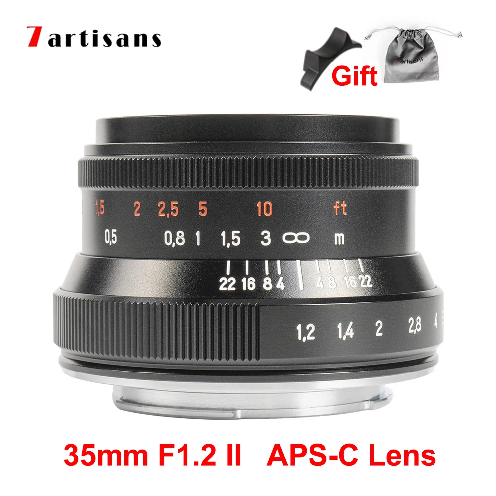 Объектив 7artisans 7 artisans 35 мм F1.2 II ручная фотокамера для Fuji X/Sony E/Canon APS-C/Nikon Z/ M4/3