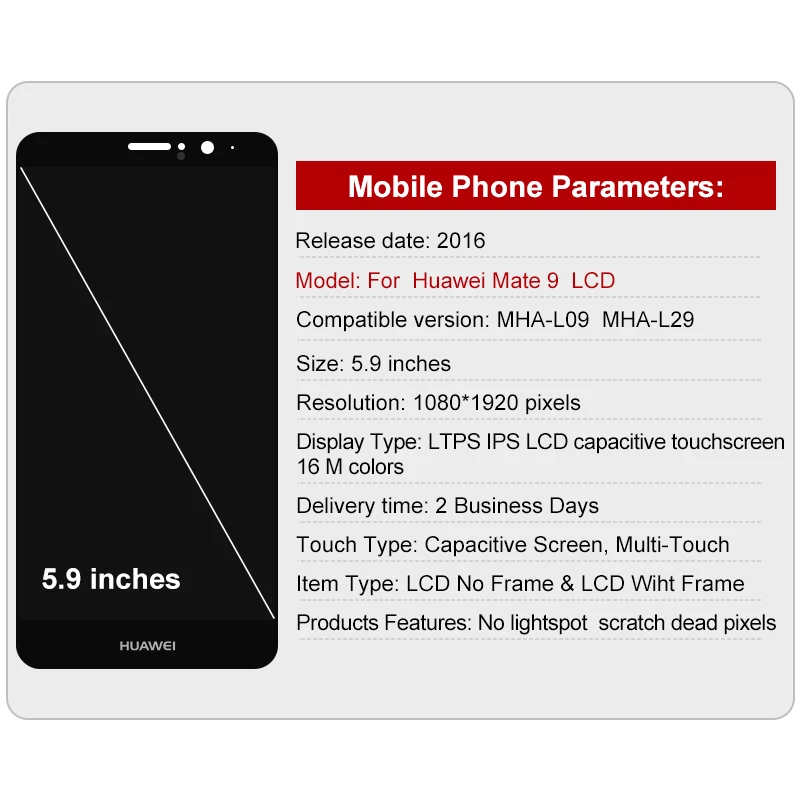 Дисплей 5 9 дюйма для Huawei Mate ЖК-дисплей с сенсорным экраном и дигитайзером в сборе
