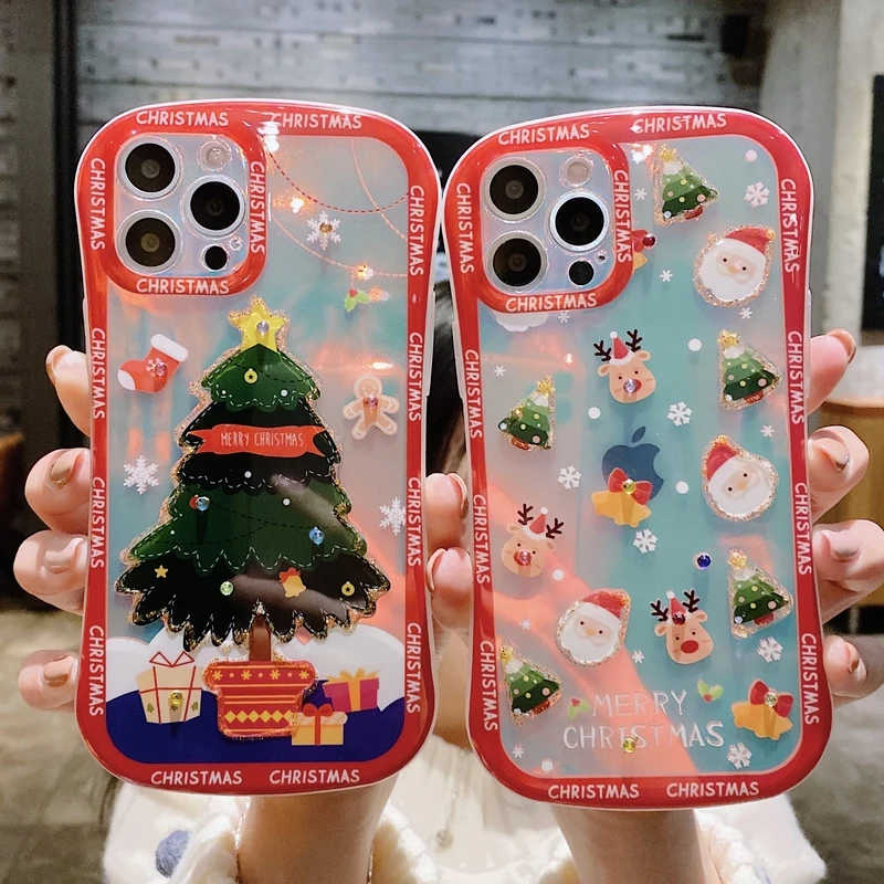 Luxury Merry Christmas Santa Claus Elk Tree Glitter Blu-ray Phone Case For iPhone 13 12 11 Pro Xs Max X Xr 7 8 Puls Soft Cover
Luxury Merry Christmas Santa Claus Elk Tree Glitter Blu-ray Phone Case For iPhone 13 12 11 Pro Xs Max X Xr 7 8 Puls Soft Cover