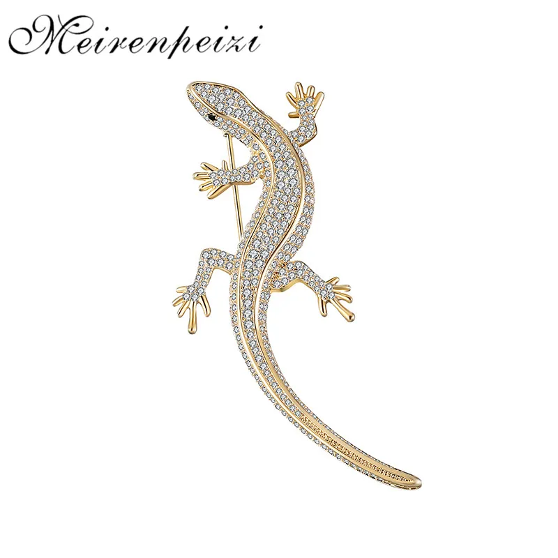

Crystal Rhinestone Lizard Brooch Salamander Pin Badge Gecko Cute Vintage Jewelry Gold Tone Brooches Pins Mothers Day Gift