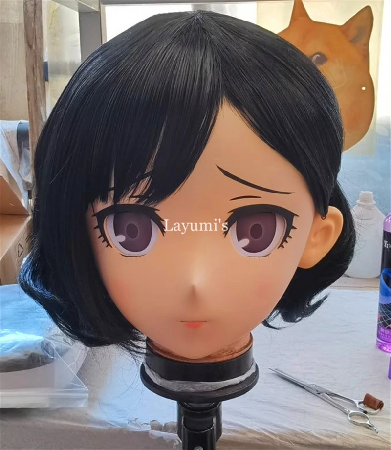 

(JW04) Kigurumi Permanent Makeup Anime Boy Girl Mask Crossdresser Cosplay Crossplay Resin Headgear BJD Cartoon Mask Cosplay