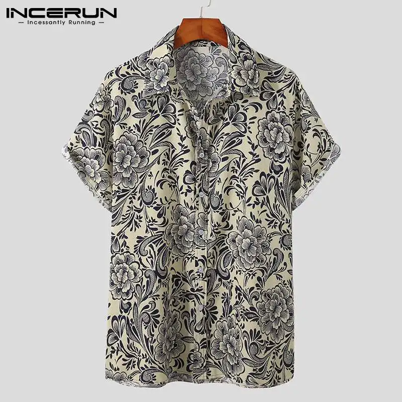 Men Shirt Flower Printed Lapel Cotton Short Sleeve 2021 Casual Hawaiian Shirts Streetwear Vintage Camisas Hombre S-3XL INCERUN
Men Shirt Flower Printed Lapel Cotton Short Sleeve 2021 Casual Hawaiian Shirts Streetwear Vintage Camisas Hombre S-3XL INCERUN