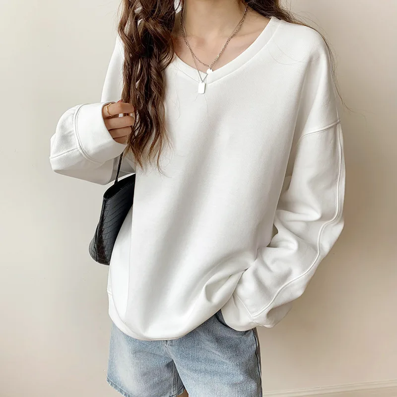 Real shot Zhu Wei clothing women's clothing V-neck loose Korean version of the new 2021 autumn and winter round colored long
Real shot Zhu Wei clothing women's clothing V-neck loose Korean version of the new 2021 autumn and winter round colored long