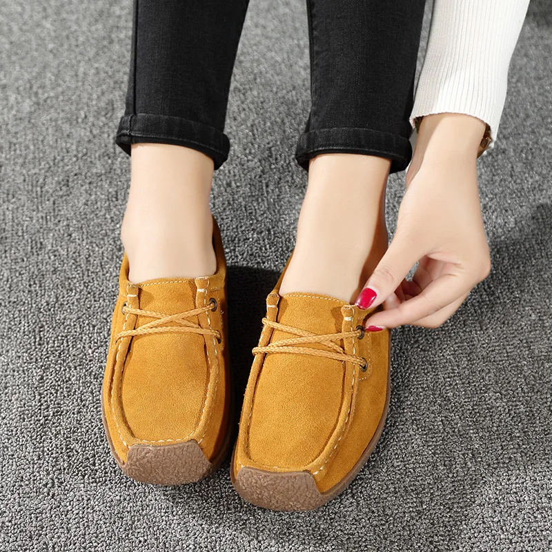 Women Leather Flats Shoes Lace up Sneakers Spring Outdoor Walking Oxford Shoes Female Loafers Casual Suede Flats Stitching
Women Leather Flats Shoes Lace up Sneakers Spring Outdoor Walking Oxford Shoes Female Loafers Casual Suede Flats Stitching