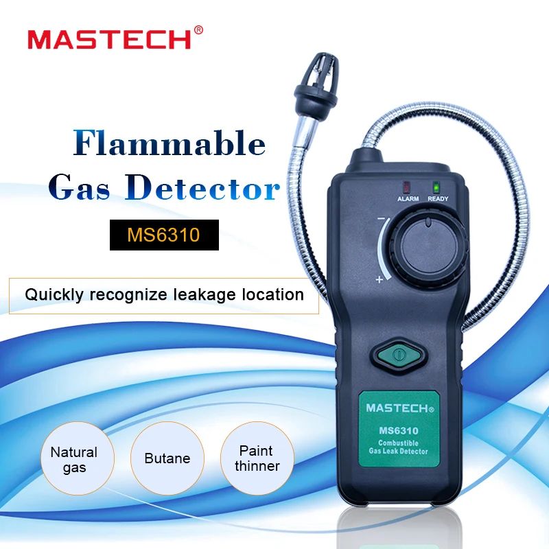 MASTECH MS6310 Portable Combustible Gas Leak Detector Tester Meter Propane Natural Gas Analyzer With Sound Light Alarm
MASTECH MS6310 Portable Combustible Gas Leak Detector Tester Meter Propane Natural Gas Analyzer With Sound Light Alarm