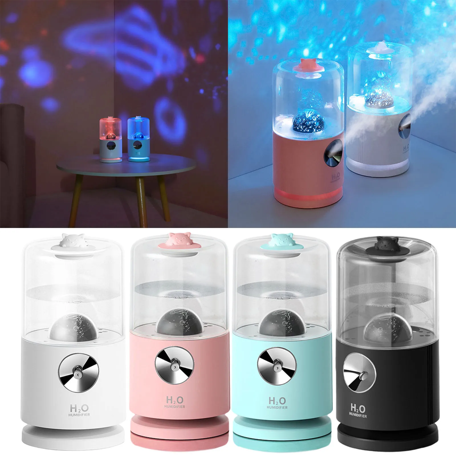 Mist Humidifier Projector 2 Modes Desktop Mini Super Quiet Portbale 2000mAh Battery Star Night Light Diffuser for Travel
Mist Humidifier Projector 2 Modes Desktop Mini Super Quiet Portbale 2000mAh Battery Star Night Light Diffuser for Travel