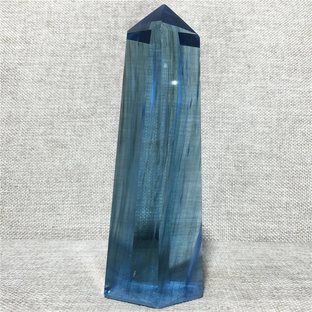 Blue Smelting Quartz Crystals Point Wand Gift Home Furnishing Decoration Hexagonal Prisms Stone And Rod Column Healing Tower
Blue Smelting Quartz Crystals Point Wand Gift Home Furnishing Decoration Hexagonal Prisms Stone And Rod Column Healing Tower
