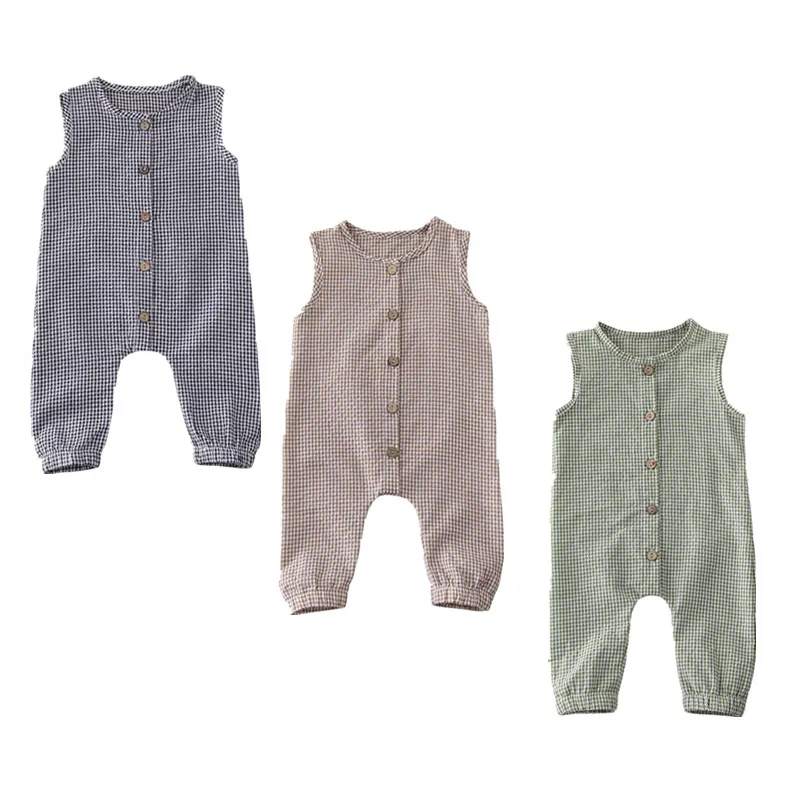 2020 Baby Summer Clothing Newborn Baby Girl Boy Clothes Sleeveless Plaids Romper Jumpsuit Overall Casual Outfits 0-18M 
2020 Baby Summer Clothing Newborn Baby Girl Boy Clothes Sleeveless Plaids Romper Jumpsuit Overall Casual Outfits 0-18M