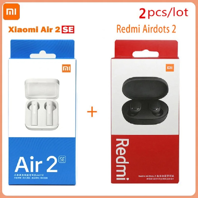 Беспроводная Bluetooth гарнитура 2 шт./лот Xiaomi AirDots Se TWS Redmi Airdots S беспроводная с