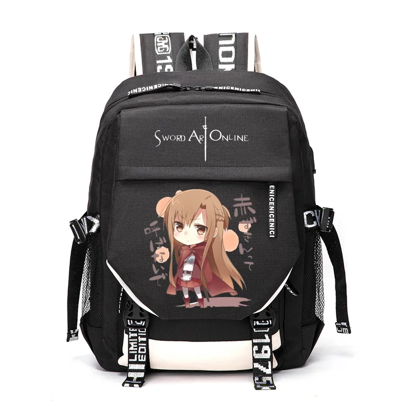 Anime Cartoon Cosplay Sword Art Online SAO Kirigaya Kazuto Asuna Outdoor Travel Rucksack Casual Schoolbag Student Backpacks
Anime Cartoon Cosplay Sword Art Online SAO Kirigaya Kazuto Asuna Outdoor Travel Rucksack Casual Schoolbag Student Backpacks