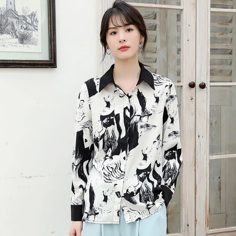 Office Lady Elegant Long Sleeve Shirts New Arrival 2021 Korean Style Vintage Print Turn-down Collar Women Casual Tops W088
Office Lady Elegant Long Sleeve Shirts New Arrival 2021 Korean Style Vintage Print Turn-down Collar Women Casual Tops W088