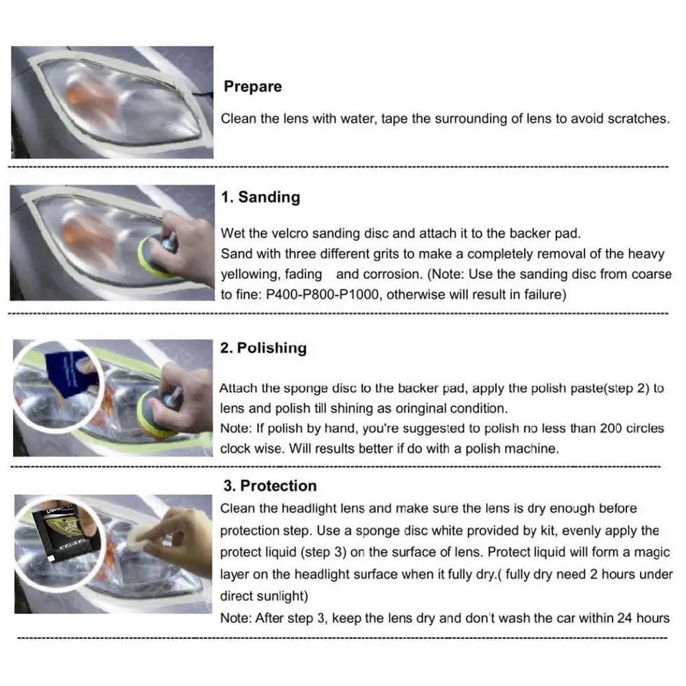 Car Headlight Restoration System Repair Kit DIY Headlamp Brightener Auto Lamp Care Repair Kit Light Cleaning Polishing By Manual
Car Headlight Restoration System Repair Kit DIY Headlamp Brightener Auto Lamp Care Repair Kit Light Cleaning Polishing By Manual