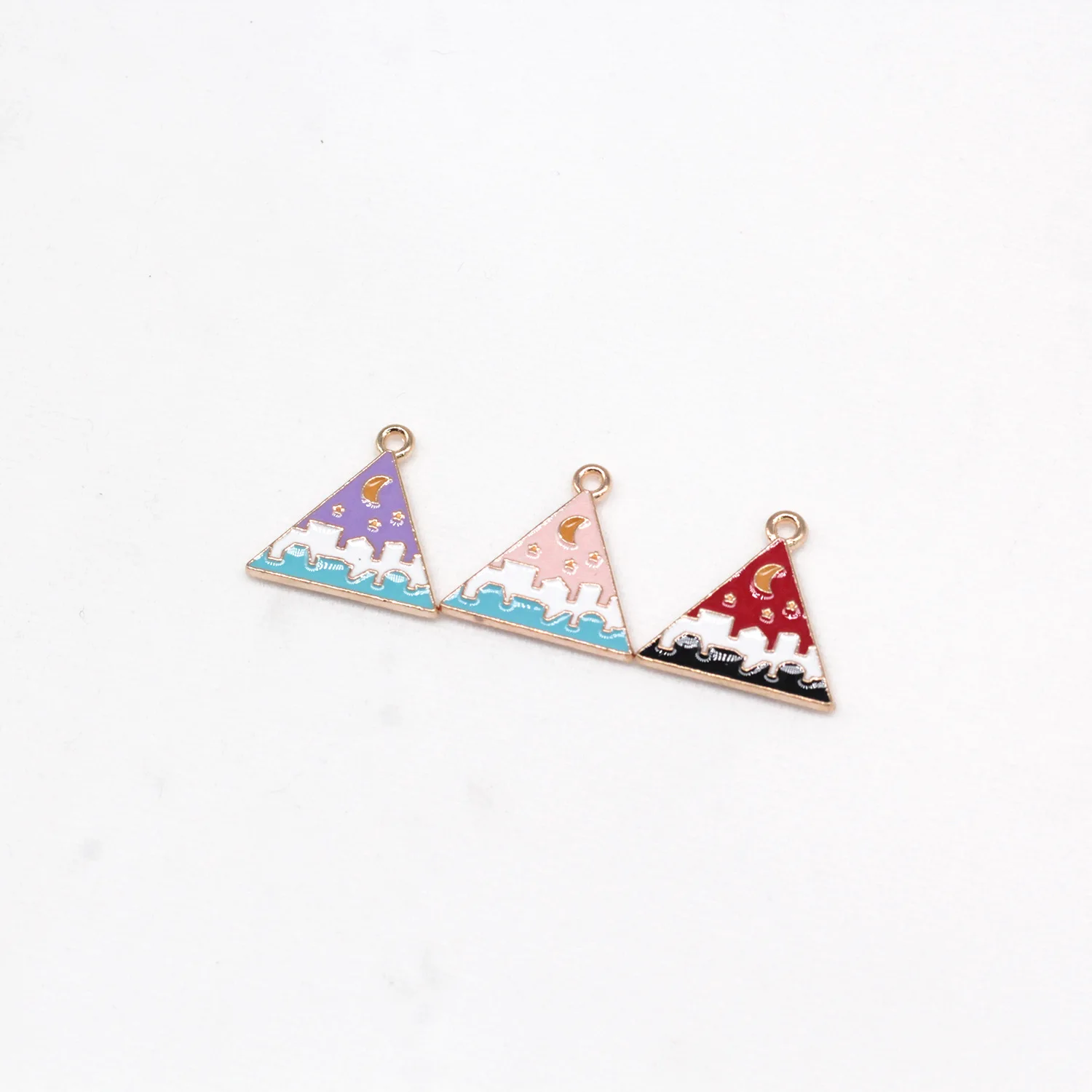 Wholesale 10PCS Triangle Night Sky Oil Painting Enameled Alloy Charm Necklace Pendants Jewelry Crafts 19*20mm 
Wholesale 10PCS Triangle Night Sky Oil Painting Enameled Alloy Charm Necklace Pendants Jewelry Crafts 19*20mm