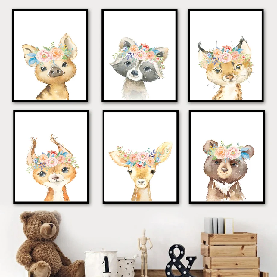 Cute Raccoon Leopard Bear Deer Squirrel Flowers Wall Art Canvas Painting Nordic Posters And Prints Wall Pictures Kids Room Decor
Cute Raccoon Leopard Bear Deer Squirrel Flowers Wall Art Canvas Painting Nordic Posters And Prints Wall Pictures Kids Room Decor