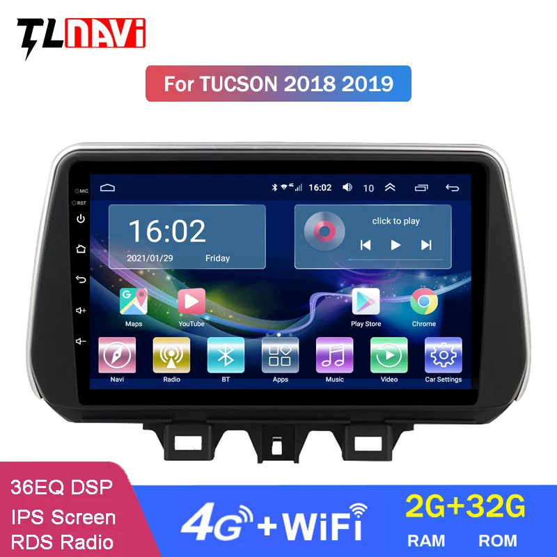 4G LTE Android 10 RAM 2G автомобильный DVD плеер для Hyundai Tucson Ix35 2018 2019 радио мультимедийная