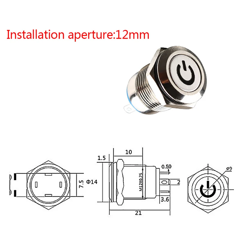 5/12V Waterproof Metal Push Button Switch With LED light Power Momentary Switch 12mm Wholesale
5/12V Waterproof Metal Push Button Switch With LED light Power Momentary Switch 12mm Wholesale