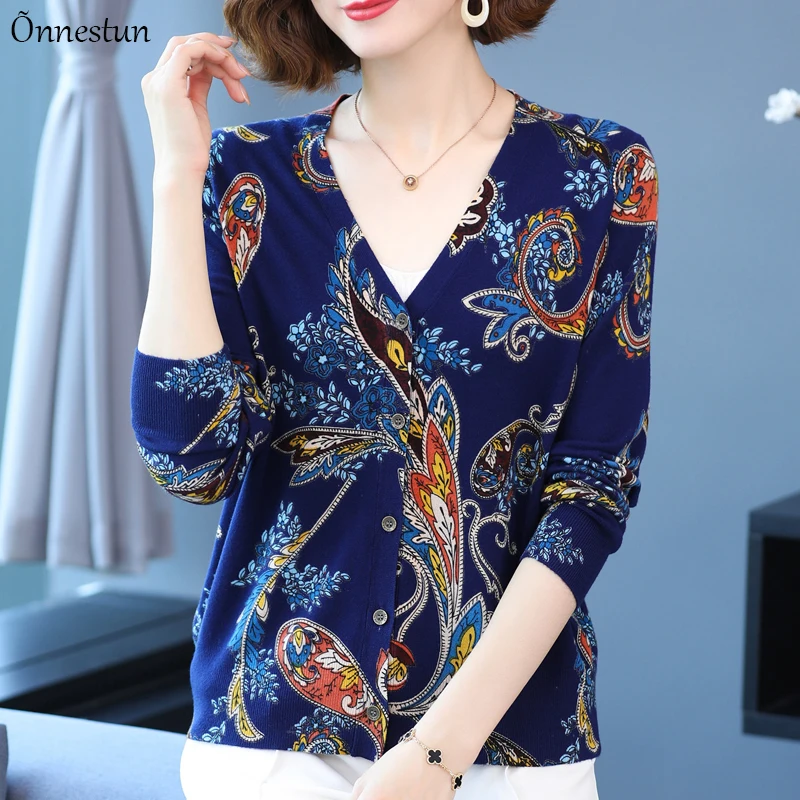 3 Colors Print Female Cardigan Autumn Spring Knitted Sweater Women Korean Fashion Long Sleeve Top Plus Size Cardigans Women
3 Colors Print Female Cardigan Autumn Spring Knitted Sweater Women Korean Fashion Long Sleeve Top Plus Size Cardigans Women