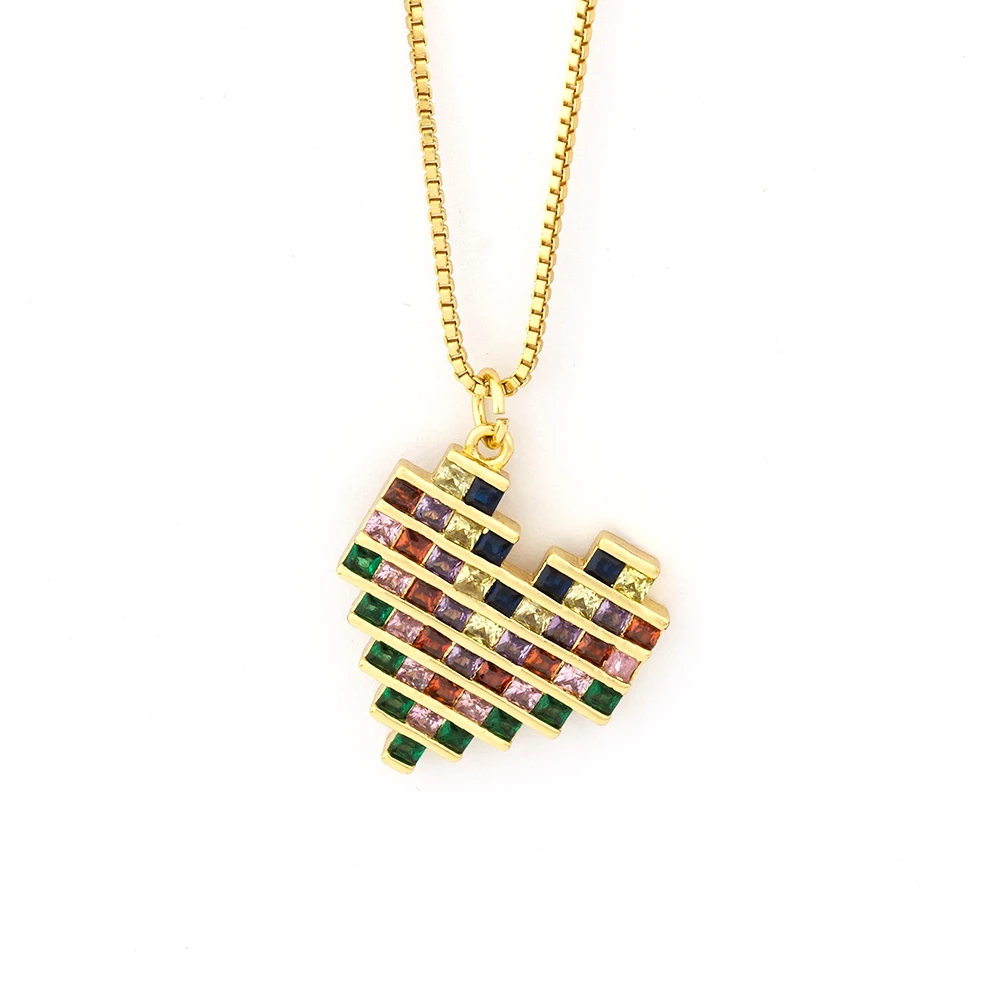 Top Quality Gold Filled Rainbow Heart Collar Cubic Zirconia Love Heart Pendant Necklace Copper CZ Stone Jewelry Gift For Women
Top Quality Gold Filled Rainbow Heart Collar Cubic Zirconia Love Heart Pendant Necklace Copper CZ Stone Jewelry Gift For Women