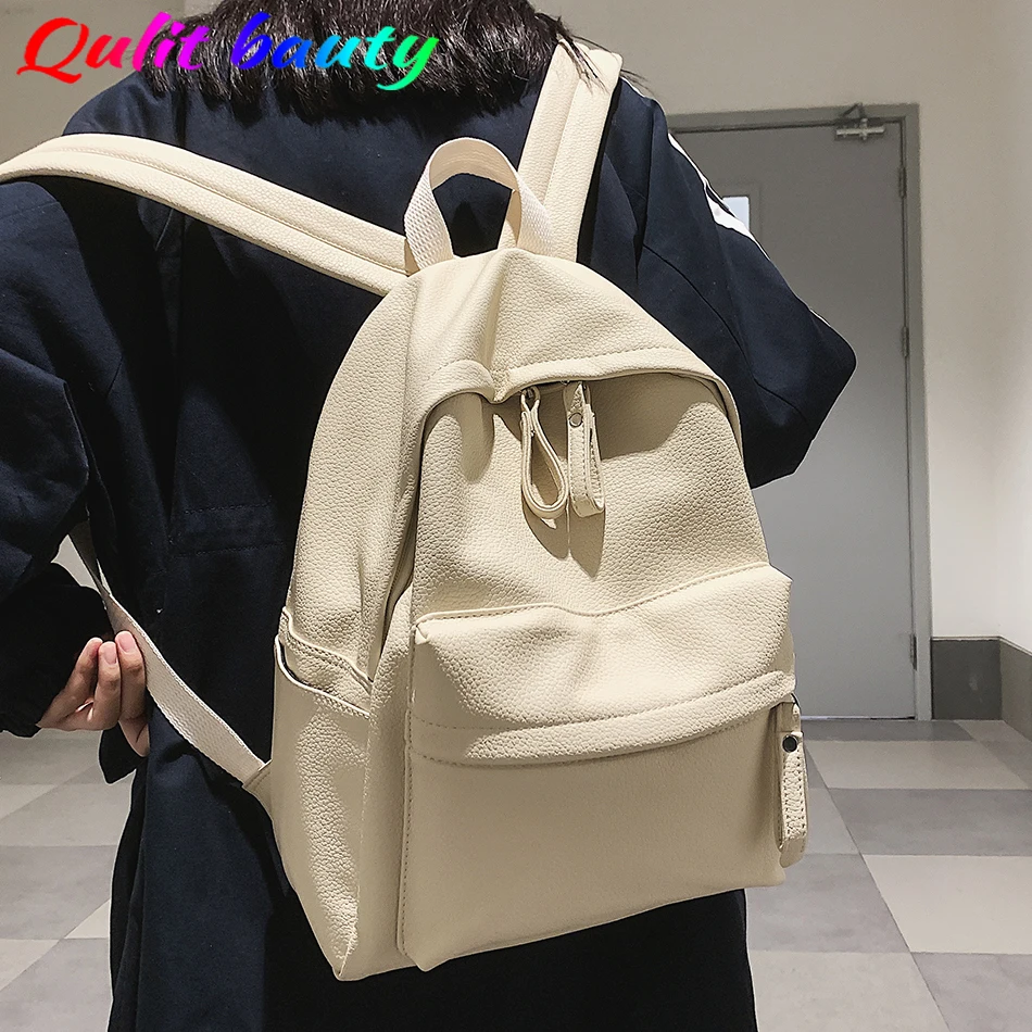 Fashion Women's Backpack Unisex Solid Color Soft Leather Bookbag Backpacks for School Teenagers Girls High Quality Traveling Bag
Fashion Women's Backpack Unisex Solid Color Soft Leather Bookbag Backpacks for School Teenagers Girls High Quality Traveling Bag
