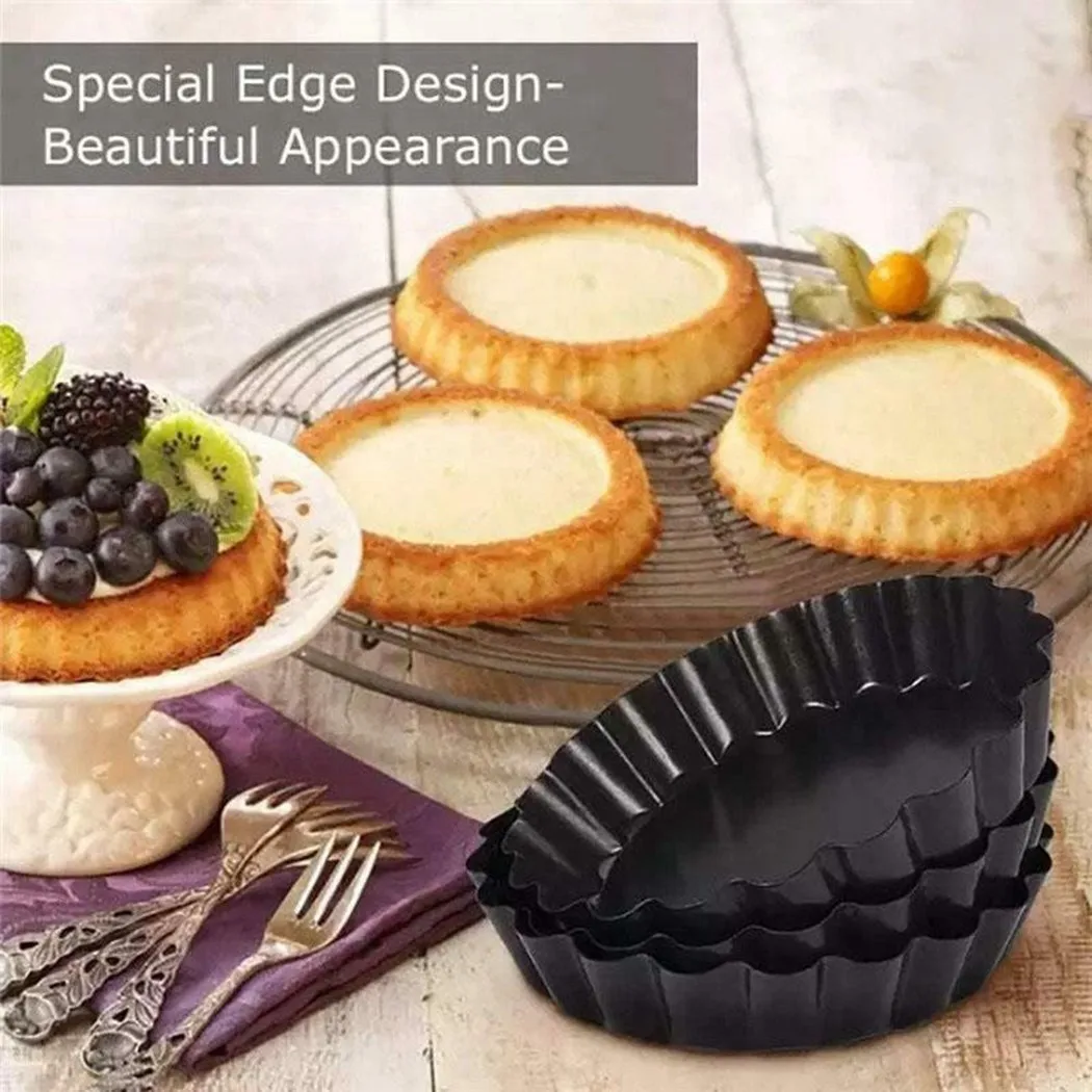 6Pcs Mini Pie Muffin Cupcake Pans Molds Pie Pizza Cake Molds Non-Stick Tart Quiche Removable Loose Bottom Round Bakeware
6Pcs Mini Pie Muffin Cupcake Pans Molds Pie Pizza Cake Molds Non-Stick Tart Quiche Removable Loose Bottom Round Bakeware