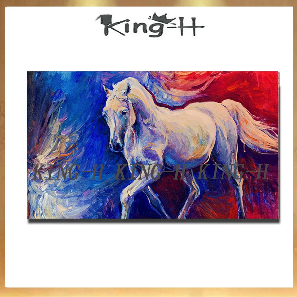 

Arte decorativo hecho a mano Animal color indio caballo pintura al leo en lienzo sala de estar decoracin del hogar pinturas de