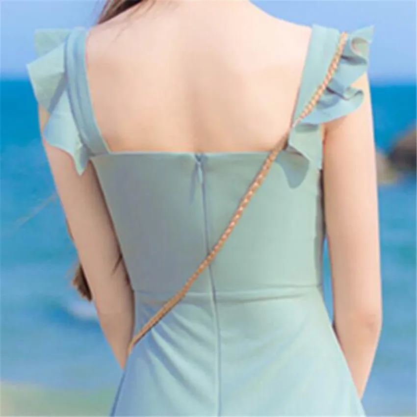 Sexy Ruffle Camisole Slim dress Korean Summer Black Off Shoulder Sleeveless A-line Mini Dress Party Dresses Vestido Femme
Sexy Ruffle Camisole Slim dress Korean Summer Black Off Shoulder Sleeveless A-line Mini Dress Party Dresses Vestido Femme