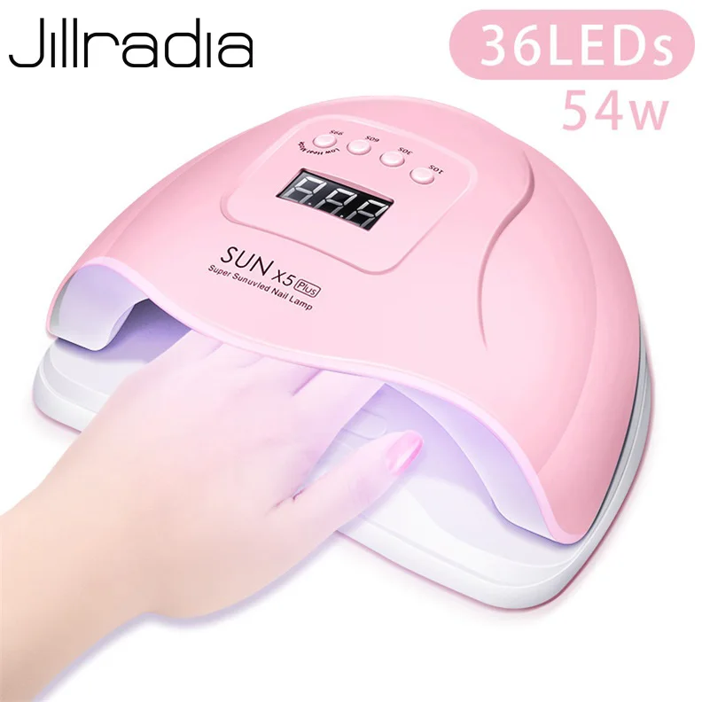Jillradia SUN X5 Plus УФ лампа Сушилка для ногтей 54 Вт лак маникюра с таймером сушка все