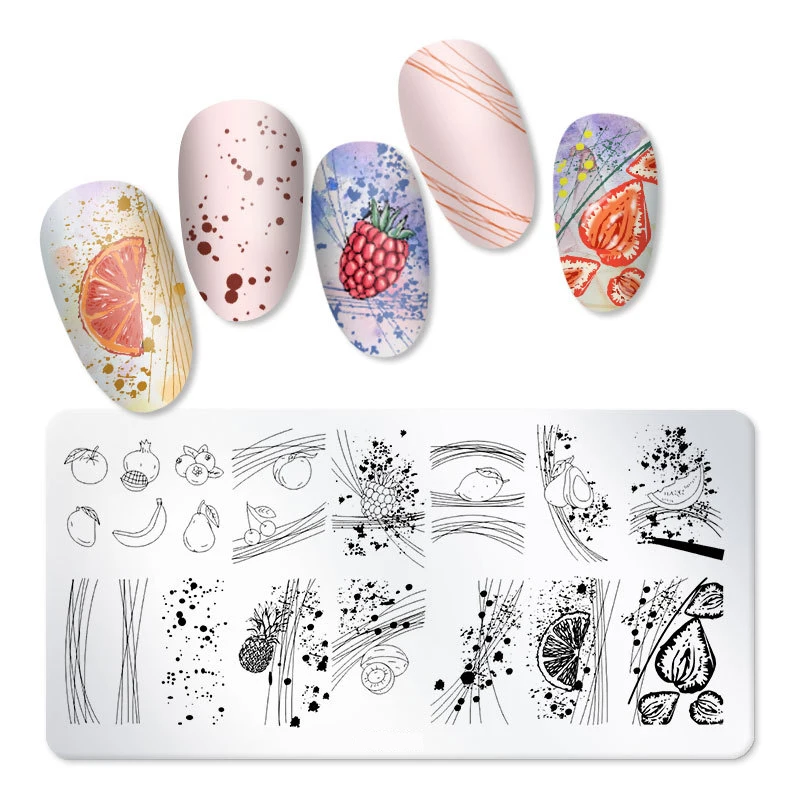 1PCS Fruit Nail Stamping Plates RectangleTemplate Summer Pattern Nail Art Stamp Stamping Image Plate Manicure Nail Stencil Tool
1PCS Fruit Nail Stamping Plates RectangleTemplate Summer Pattern Nail Art Stamp Stamping Image Plate Manicure Nail Stencil Tool