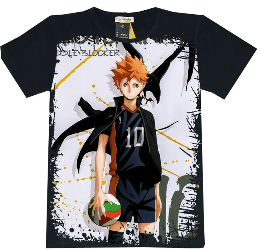 Фото Летняя футболка haikyuu Футболка Горячий аниме Karasuno средней школы Косплей