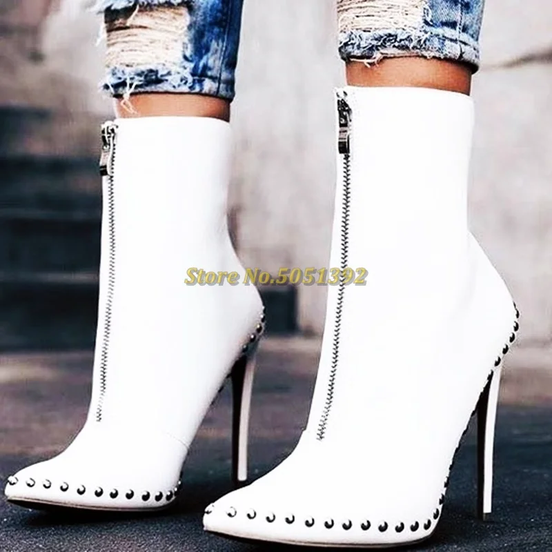River Solid Ankle Boots Pointed Toe Zip Woman Popular Short Boots High Heel Runway Street T-stage Night Club Shoes
River Solid Ankle Boots Pointed Toe Zip Woman Popular Short Boots High Heel Runway Street T-stage Night Club Shoes