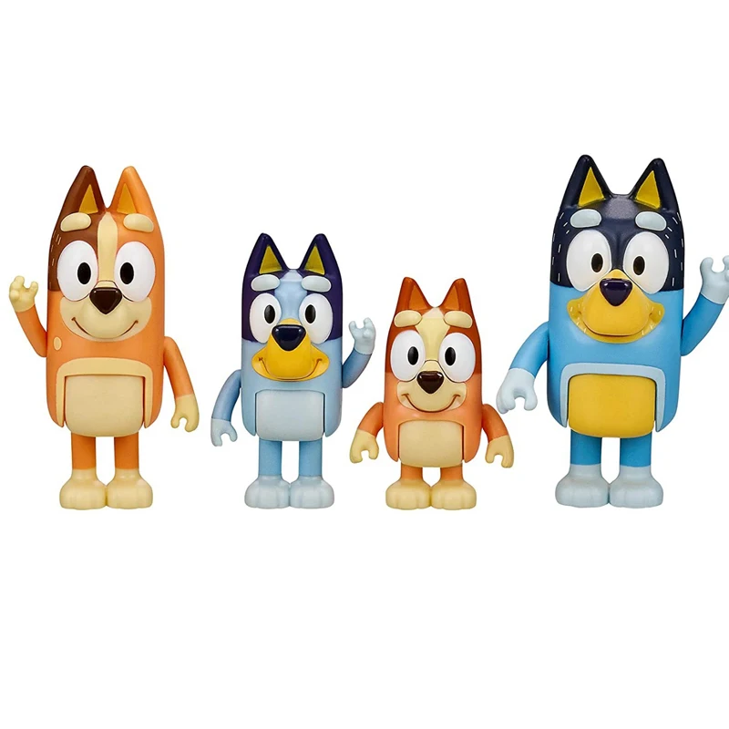 4PCS Kawaii Animal The Bluey Bingo Action Toys PVC Figures Cute Cartoon Dog Dolls Kids Baby Family Children Birthday | Игрушки и хобби