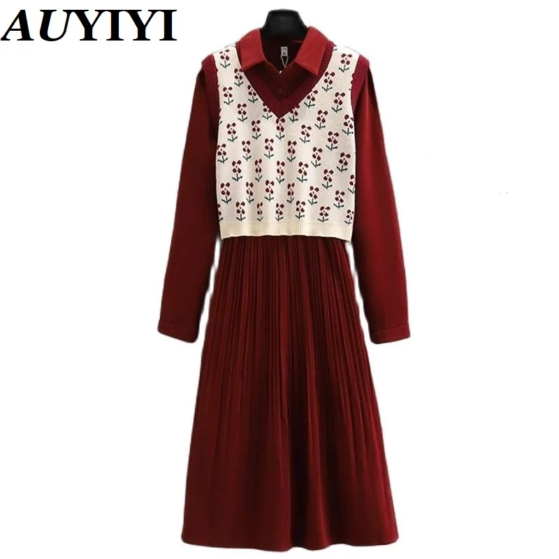 AUYIYI 2021 женский красный костюм из сетчатой ткани Осень Новый Ретро шикарное Модное Элегантное темпераментное платье жилет из двух частей 
AUYIYI 2021 женский красный костюм из сетчатой ткани Осень Новый Ретро шикарное Модное Элегантное темпераментное платье жилет из двух частей