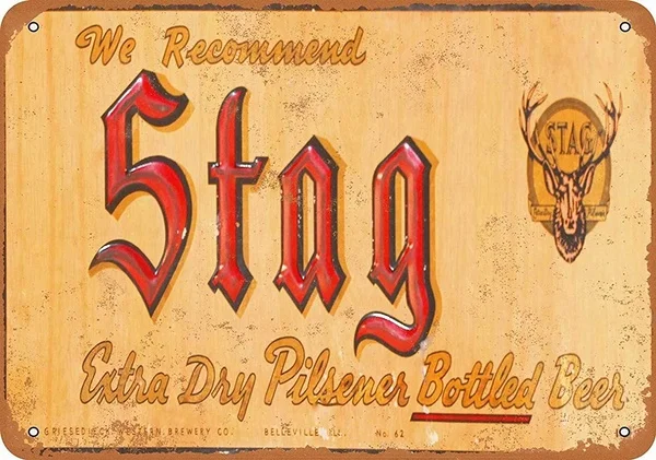 Stag Beer Tin Sign art wall decoration,vintage aluminum retro metal sign,iron painting vintage decoration sign
Stag Beer Tin Sign art wall decoration,vintage aluminum retro metal sign,iron painting vintage decoration sign