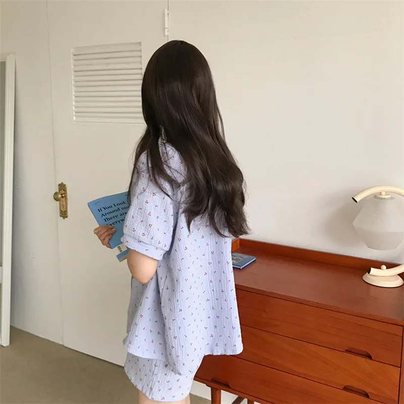 Kawaii Pajamas sleepwear for Women Summer New Style Cherry Lace Edge Comfortable Cotton Yarn Loose Homewear Pajamas Set
Kawaii Pajamas sleepwear for Women Summer New Style Cherry Lace Edge Comfortable Cotton Yarn Loose Homewear Pajamas Set